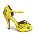 Load image into Gallery viewer, Wish Dance Shop Alexa - Scarpa da Ballo in Camoscio Giallo Con Swarovski
