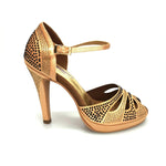 Carica immagine nella Galleria, Wish Dance Shop Alexa - Scarpa da Ballo in Raso Bronzo Con Swarovski
