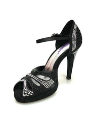 Carica immagine nella Galleria, Wish Dance Shop Alexa - Scarpa da Ballo in Raso Nero Con Swarovski

