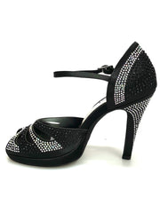 Carica immagine nella Galleria, Wish Dance Shop Alexa - Scarpa da Ballo in Raso Nero Con Swarovski
