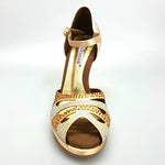 Load image into Gallery viewer, Wish Dance Shop Alexa - Scarpa da Ballo in Raso Oro Con Swarovski
