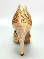 Carica immagine nella Galleria, Wish Dance Shop Alexa - Scarpa da Ballo in Raso Oro Con Swarovski
