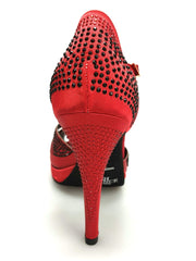 Carica immagine nella Galleria, Wish Dance Shop Alexa - Scarpa da Ballo in Raso Rosso Con Swarovski
