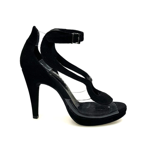 Sandalo da Donna in Camoscio Nero Angela PLT Wish Dance, vista laterale
