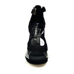 Load image into Gallery viewer, Wish Dance Shop Angela in Camoscio Nero con parti in Plexiglass e Plateau
