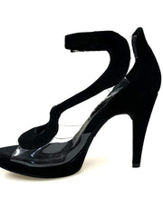 Load image into Gallery viewer, Wish Dance Shop Angela in Camoscio Nero con parti in Plexiglass e Plateau
