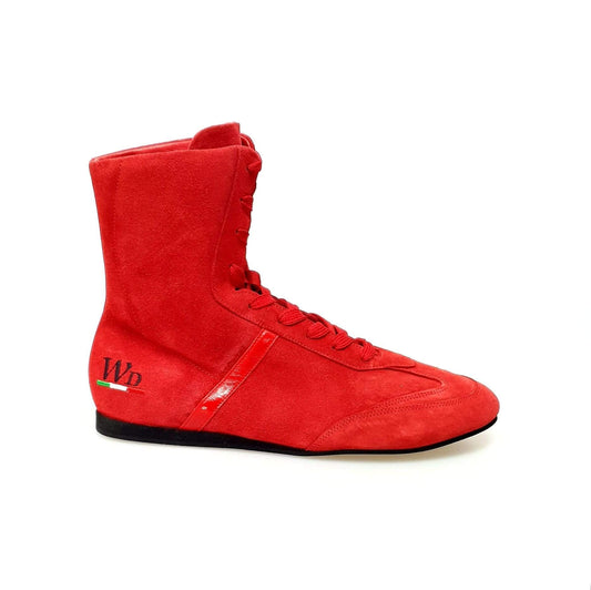 Sneaker Alta in Camoscio Rosso Clay Wish Dance, vista laterale
