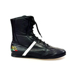 Carica immagine nella Galleria, Clay - Sneaker Alta in Pelle Nera con Dettaglio in Pelle Bianca Rivestito in Vera Pelle Italiana
