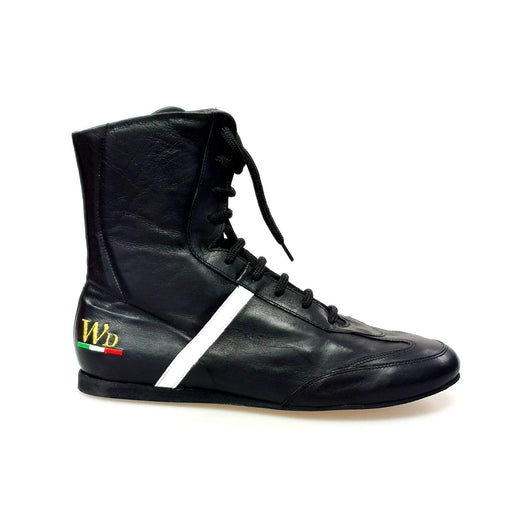 Clay - Sneaker Alta in Pelle Nera con Dettaglio in Pelle Bianca Rivestito in Vera Pelle Italiana