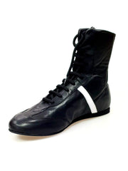 Carica immagine nella Galleria, Clay - Sneaker Alta in Pelle Nera con Dettaglio in Pelle Bianca Rivestito in Vera Pelle Italiana
