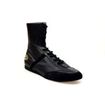 Load image into Gallery viewer, Clay - High Sneaker in Black Leather with Details in Black Suede Covered in Genuine Italian Leather
