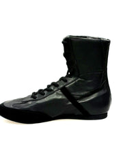 Load image into Gallery viewer, Clay - High Sneaker in Black Leather with Details in Black Suede Covered in Genuine Italian Leather
