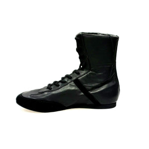 Clay - High Sneaker in Black Leather with Details in Black Suede Covered in Genuine Italian Leather
