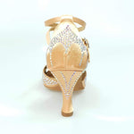 Load image into Gallery viewer, Wish Dance Shop Deluxe - Scarpa da Ballo in Raso Seta Carne con Swarovski e Tacco a Rocchetto
