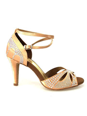 Carica immagine nella Galleria, Wish Dance Shop Deluxe - Scarpa da Ballo in Raso Seta Carne con Swarovski e Tacco a Spillo