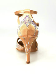 Carica immagine nella Galleria, Wish Dance Shop Deluxe - Scarpa da Ballo in Raso Seta Carne con Swarovski e Tacco a Spillo
