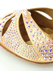 Carica immagine nella Galleria, Wish Dance Shop Deluxe - Scarpa da Ballo in Raso Seta Carne con Swarovski e Tacco a Spillo