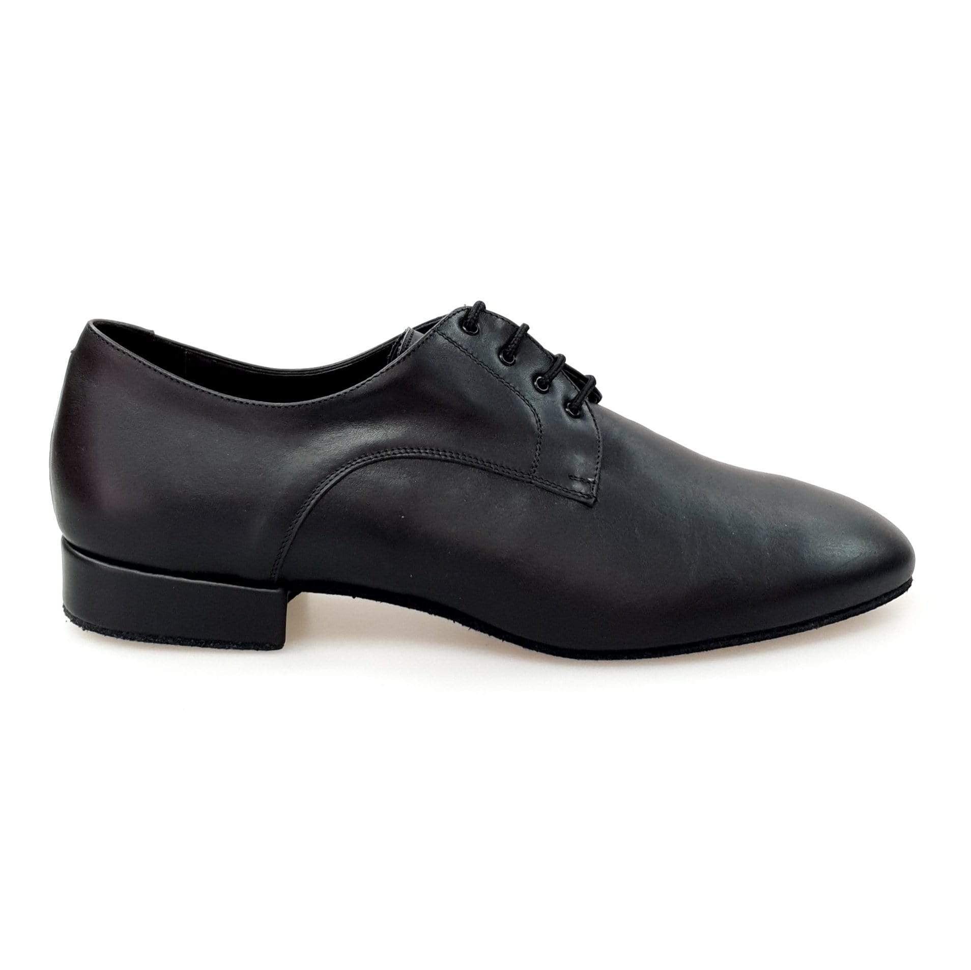 Scarpa Derby uomo in pelle nera con suola Comfort Flex, stile classico e elegante, marca Wish Dance Shop.