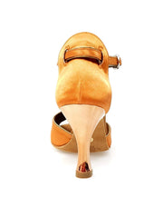 Load image into Gallery viewer, Fascino (401) - Woman&#39;s Sandal in Copper Silk Satin Coppery Gold Laminated Heel
