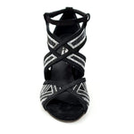 Load image into Gallery viewer, Wish Dance Shop Glam - Scarpa da donna in Camoscio e Miniborchie Argento e Nere
