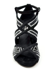 Carica immagine nella Galleria, Wish Dance Shop Glam - Scarpa da donna in Camoscio e Miniborchie Argento e Nere
