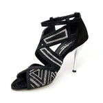 Load image into Gallery viewer, Wish Dance Shop Glam - Scarpa da donna in Camoscio e Miniborchie Argento e Nere
