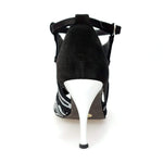 Load image into Gallery viewer, Wish Dance Shop Glam - Scarpa da donna in Camoscio e Miniborchie Argento e Nere
