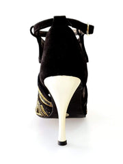 Load image into Gallery viewer, Wish Dance Shop Glam - Scarpa da donna in Camoscio e Miniborchie Oro e Nere
