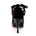 Carica immagine nella Galleria, Wish Dance Shop Glam - Scarpa da donna in Camoscio e Miniborchie Rosse e Nere
