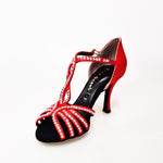 Load image into Gallery viewer, Wish Dance Shop Infinity Extraflex Competition Raso Seta Rosso Swarovski Parziale Rivestimento interno in Pelle
