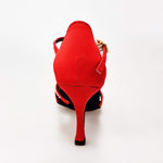 Load image into Gallery viewer, Wish Dance Shop Infinity Extraflex Competition Raso Seta Rosso Swarovski Parziale Rivestimento interno in Pelle
