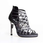 Carica immagine nella Galleria, Wish Dance Shop Intrigo in Glitter Carbon e Fiorato Argento con Plateau
