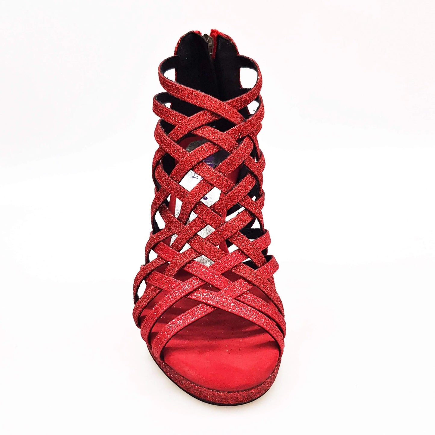 Scarpa da donna Intrigo 780 Wish Dance Shop in glitter rosso con tacco alto a spillo largo e plateau flessibile