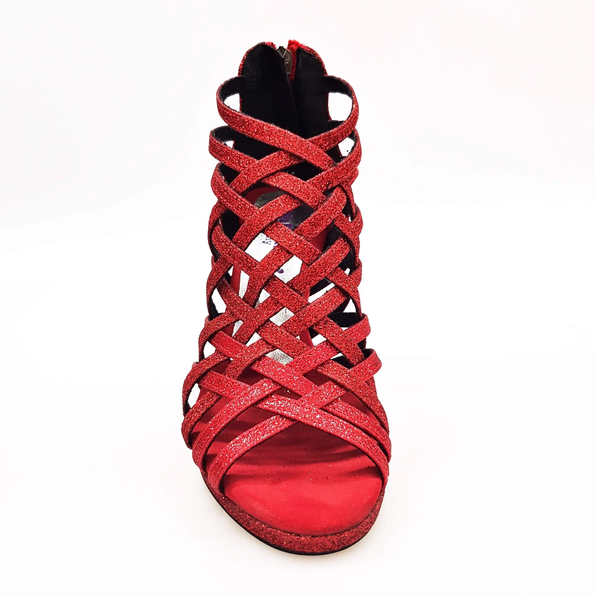 Scarpa da donna Intrigo 780 Wish Dance Shop in glitter rosso con tacco alto a spillo largo e plateau flessibile
