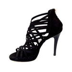 Load image into Gallery viewer, Intrigo (780) - Woman&#39;s Sandal in Black Suede with Wide Stiletto Heel and Plateau
