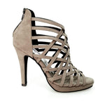 Load image into Gallery viewer, Intrigo (780) - Woman&#39;s Shoe in Dove Gray Suede with Wide Stiletto Heel and Plateau

