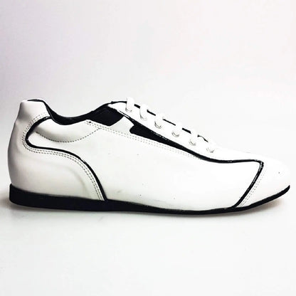 Sneaker bianca Ivan Habana in pelle con dettagli neri e suola in Microlight, calzatura comoda e moderna di Wish Dance Shop