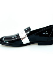 Carica immagine nella Galleria, Wish Dance Shop Jackson Mocassino Vernice Nera e Fascia Argento
