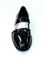 Carica immagine nella Galleria, Wish Dance Shop Jackson Mocassino Vernice Nera e Fascia Argento
