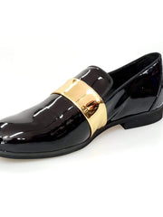 Carica immagine nella Galleria, Wish Dance Shop Jackson Mocassino Vernice Nera e Fascia Oro
