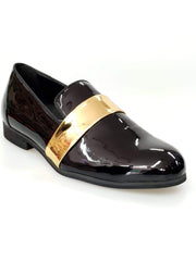 Carica immagine nella Galleria, Wish Dance Shop Jackson Mocassino Vernice Nera e Fascia Oro
