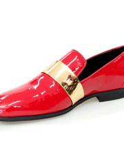 Carica immagine nella Galleria, Wish Dance Shop Jackson Mocassino Vernice Rossa e Fascia Oro
