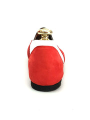 Carica immagine nella Galleria, Wish Dance Shop Jazz 06 Camoscio Rosso Elastico Bianco