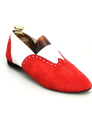 Carica immagine nella Galleria, Wish Dance Shop Jazz 06 Camoscio Rosso Elastico Bianco