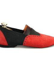 Carica immagine nella Galleria, Wish Dance Shop Jazz 06 Camoscio Rosso Elastico Nero
