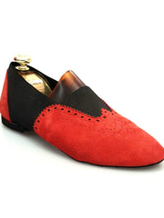 Carica immagine nella Galleria, Wish Dance Shop Jazz 06 Camoscio Rosso Elastico Nero
