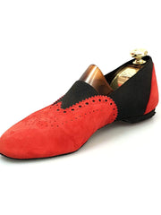 Carica immagine nella Galleria, Wish Dance Shop Jazz 06 Camoscio Rosso Elastico Nero
