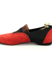 Carica immagine nella Galleria, Wish Dance Shop Jazz 06 Camoscio Rosso Elastico Nero
