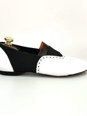 Carica immagine nella Galleria, Wish Dance Shop Jazz 06 Pelle Bianca Elastico Nero
