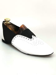 Carica immagine nella Galleria, Wish Dance Shop Jazz 06 Pelle Bianca Elastico Nero
